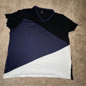 International Concepts Mens XXL Navy Blue, Black, & White, Short Sleeve T-shirt